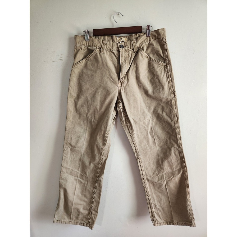 Blue Mountain Flat Front Carpenter‎ Pants Men's 34x30 Tan Workwear